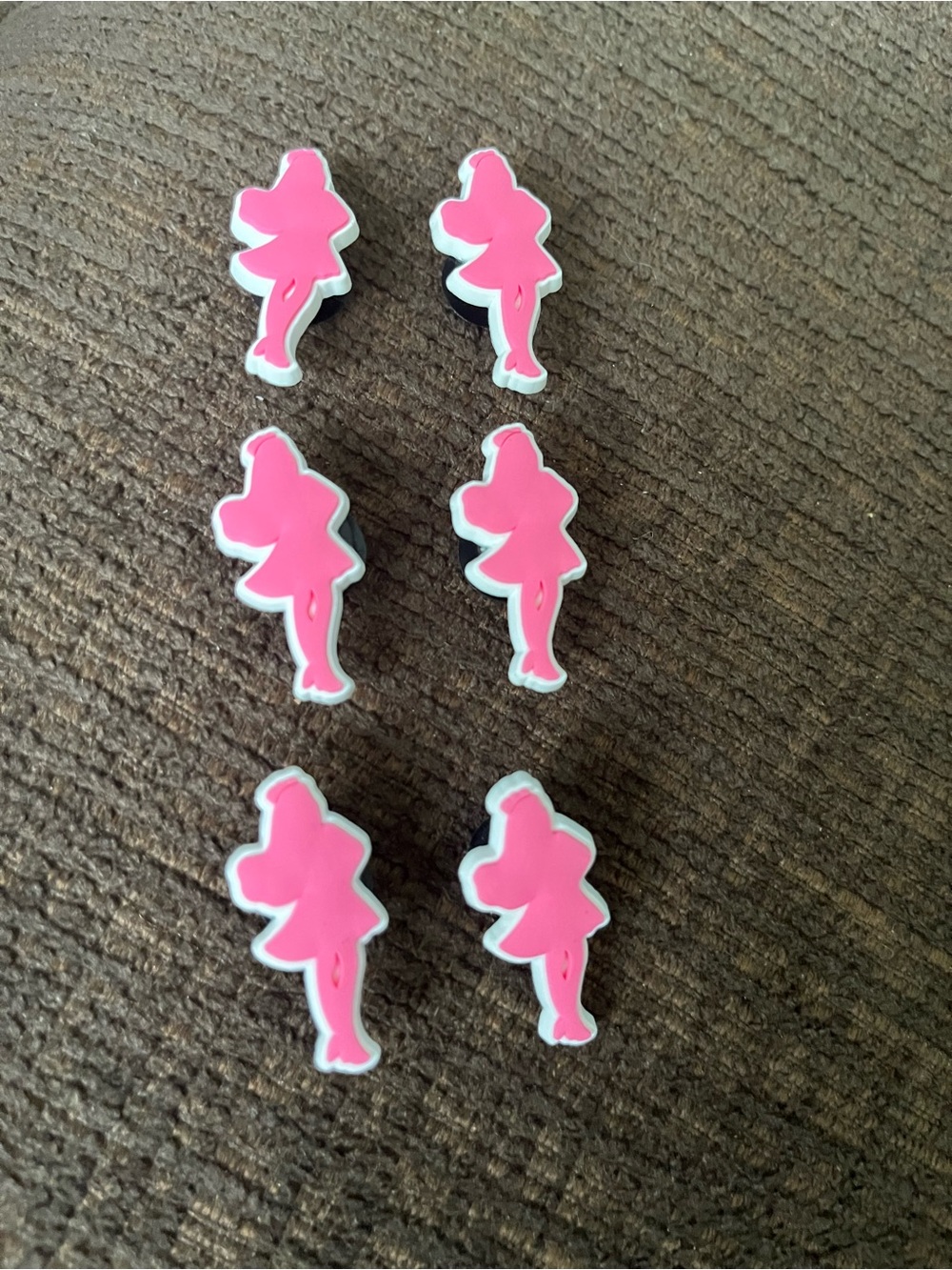 Pink Barbie Fairy Shoe Charms for Kids - Set of 6